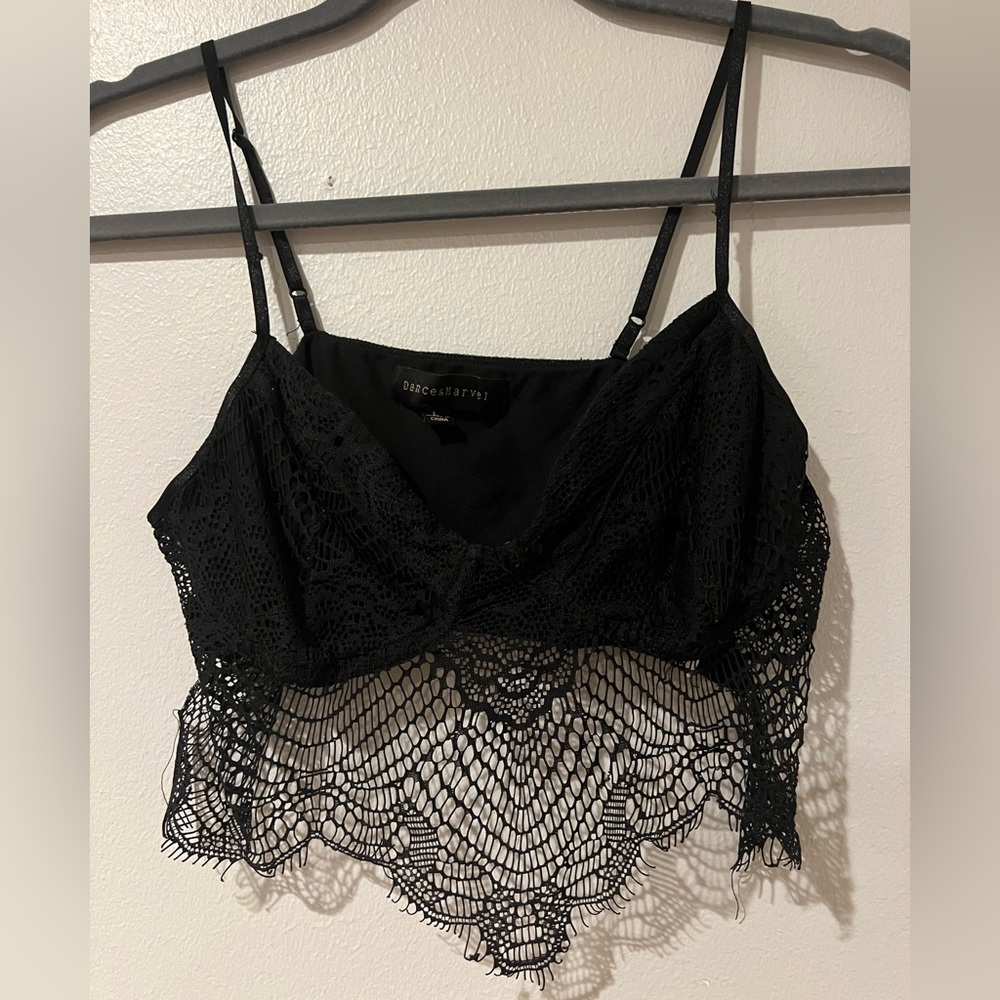 Dance & Marvel black lace bralette size L